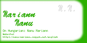 mariann nanu business card